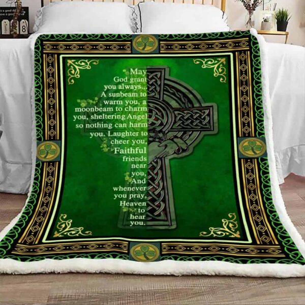 Irish 3D Over Printed Fleece Blanket Sherpa Blanket