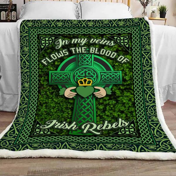Irish 3D Over Printed Fleece Blanket Sherpa Blanket