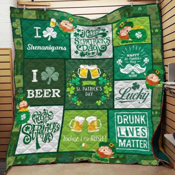 Irish St Patrick Day 3D Over Printed Fleece Blanket Sherpa Blanket