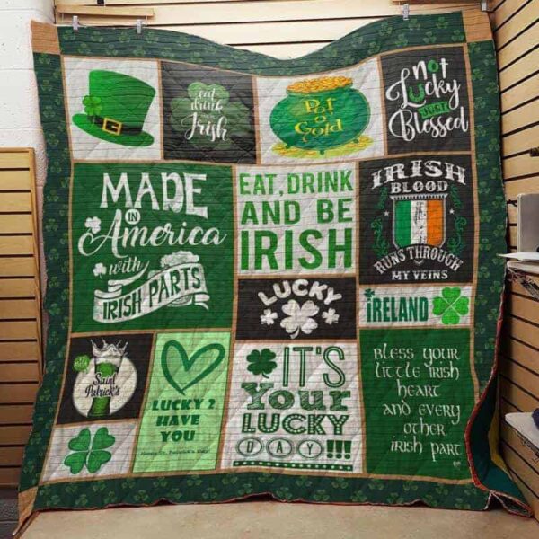 Irish St Patrick Day 3D Over Printed Fleece Blanket Sherpa Blanket