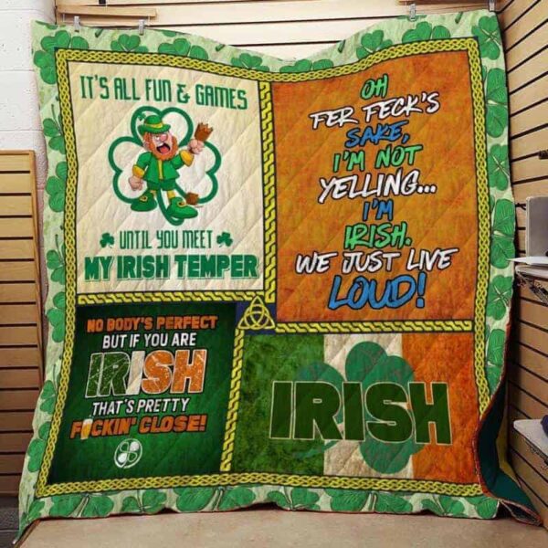 Irish St Patrick Day 3D Over Printed Fleece Blanket Sherpa Blanket