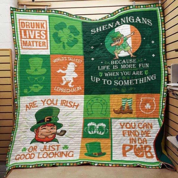 Irish St Patrick Day 3D Over Printed Fleece Blanket Sherpa Blanket