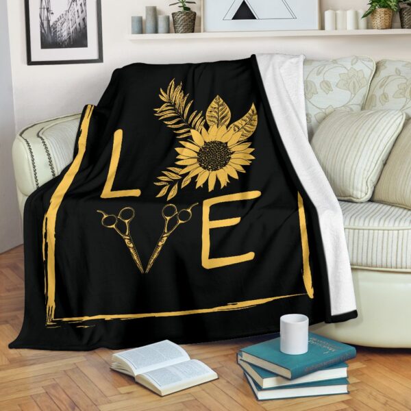 Hair Sunflower Fleece Blanket Sherpa Blanket