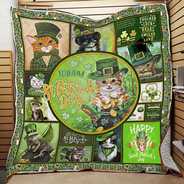 St. Patrick’s Day Irish Cat 3D All Over Printed Throw Fleece Blanket Sherpa Blanket