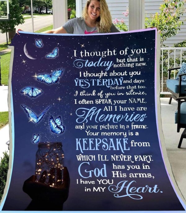 Butterfly I Thought Of You 3D Over Printed Fleece Blanket Sherpa Blanket
