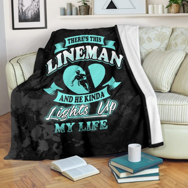 Lineman Lights Up My Life Fleece Blanket Sherpa Blanket