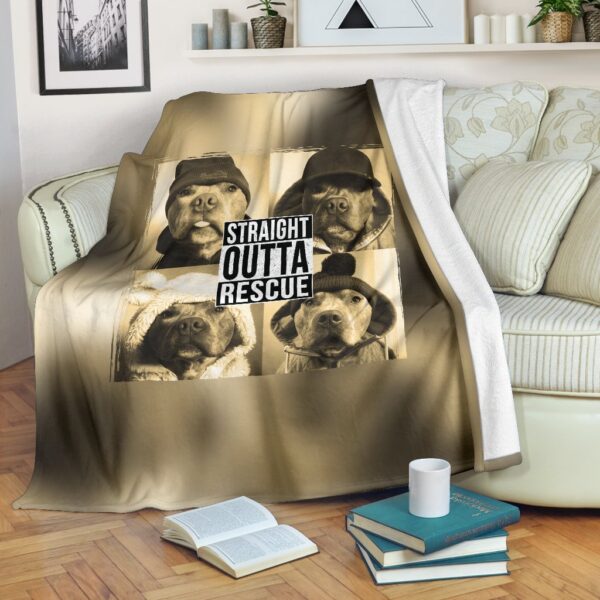 Straight Outta Rescue Fleece Blanket Sherpa Blanket