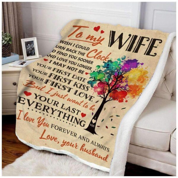 Family To My Wife I Wish 3D All Over Printed Fleece Blanket Sherpa Blanket