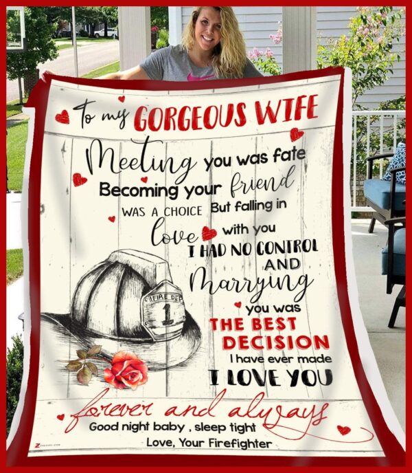 To My Gorgeous Wife Meeting You Was Fate 3D All Over Printed Fleece Blanket Sherpa Blanket