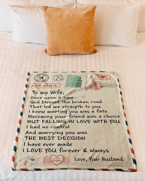 To My Wife, Air Mail 3D All Over Printed Fleece Blanket Sherpa Blanket