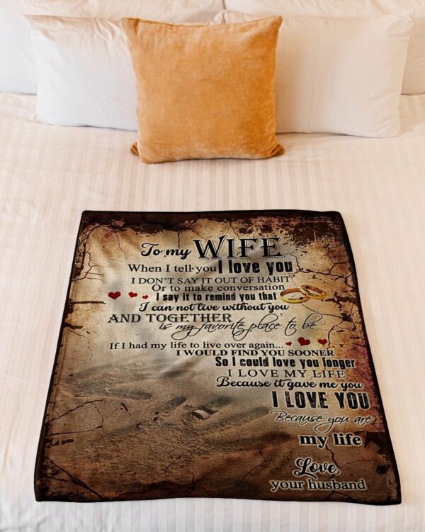 To My Wife, I Love You 3D All Over Printed Fleece Blanket Sherpa Blanket