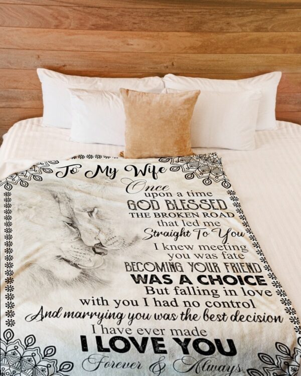 To My Wife, I Love You Forever & Always 3D All Over Printed Fleece Blanket Sherpa Blanket