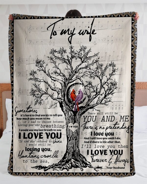 To My Wife, I Love You 3D All Over Printed Fleece Blanket Sherpa Blanket