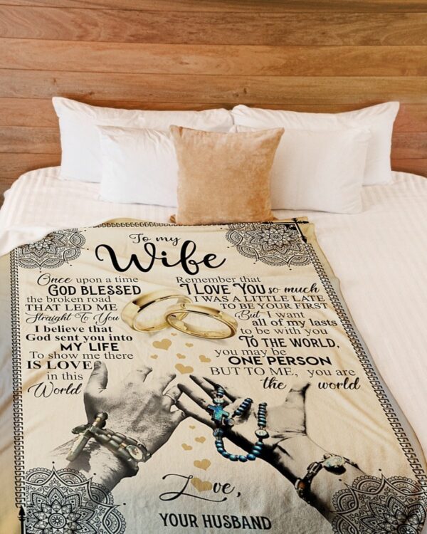 To My Wife, Love 3D All Over Printed Fleece Blanket Sherpa Blanket