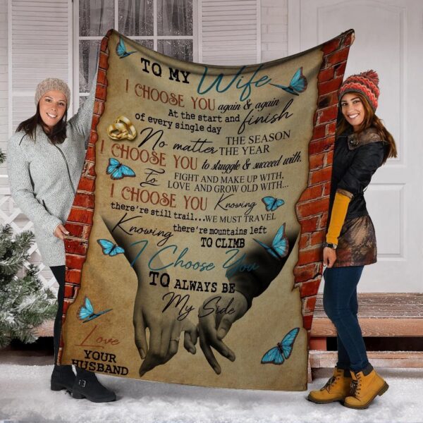 To Wife I Choose You 3D All Over Printed Fleece Blanket Sherpa Blanket