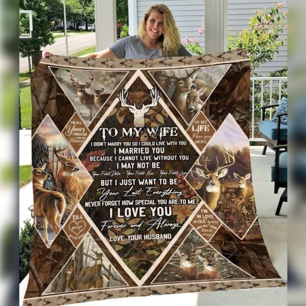 Hunting To My Wife 3D All Over Printed Fleece Blanket Sherpa Blanket