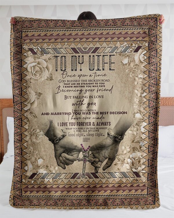 To My Wife, I Love You Forever 3D All Over Printed Fleece Blanket Sherpa Blanket