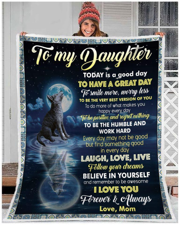 To My Daughter, I Love You Forever 3D All Over Printed Fleece Blanket Sherpa Blanket