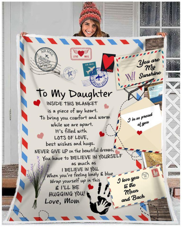 To My Daughter From Mom 3D All Over Printed Fleece Blanket Sherpa Blanket