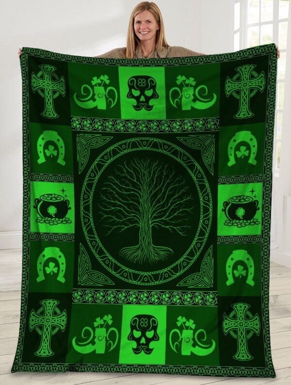 Tree Of Life Irish Cross Irish 3D All Over Printed Throw Fleece Blanket Sherpa Blanket