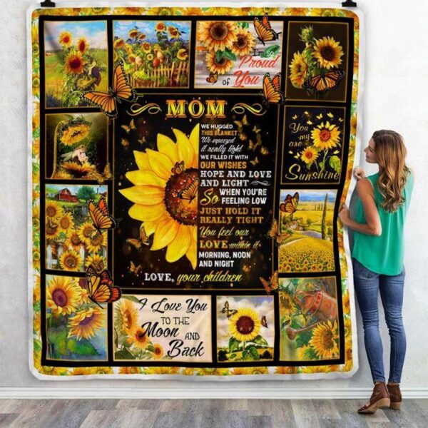 I LOve You To The Moon And Back 3D All Over Printed Fleece Blanket Sherpa Blanket