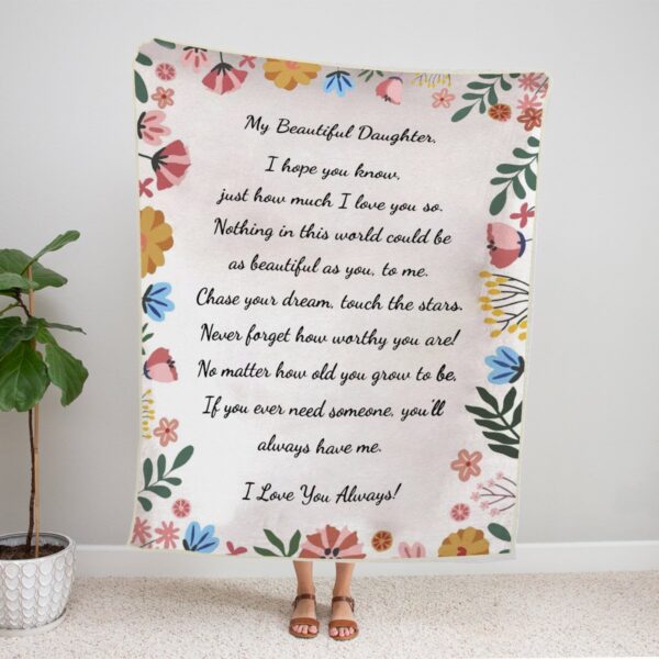 My Beautiful Daughter 3D All Over Printed Fleece Blanket Sherpa Blanket