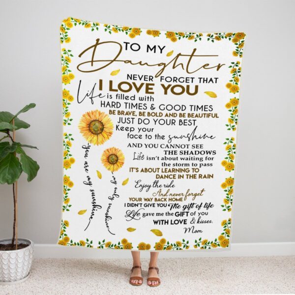 To My Daughter 3D All Over Printed Fleece Blanket Sherpa Blanket