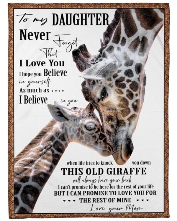 To My Daughter - Giraffe 3D All Over Printed Fleece Blanket Sherpa Blanket