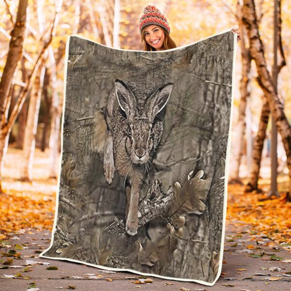 Rabit Hunting 3D All Over Printed Fleece Blanket Sherpa Blanket