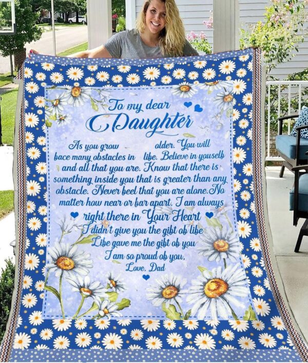 I Love My Daughter All Over Printed Fleece Blanket Sherpa Blanket