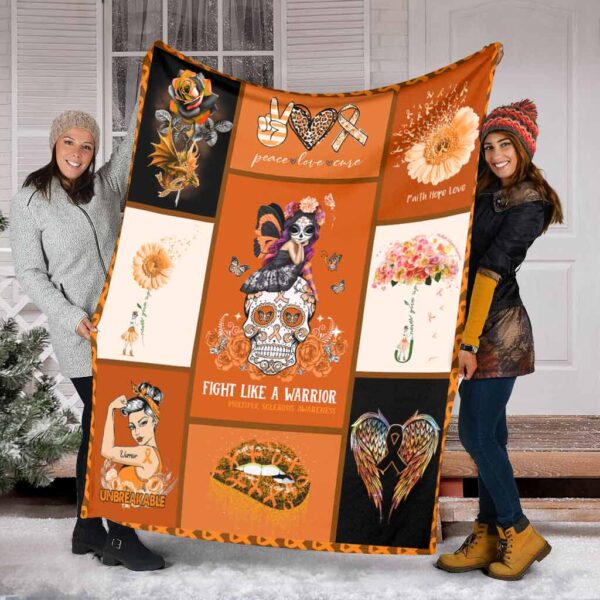 Multiple Sclerosis Awareness Fleece Blanket Sherpa Blanket