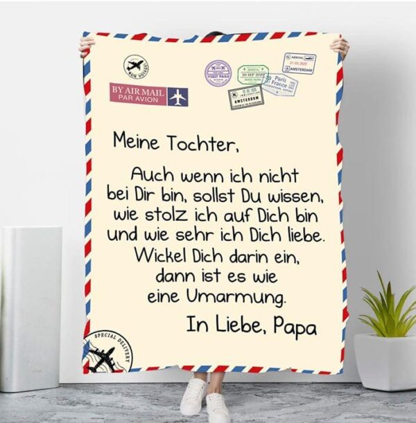 Meine Tochter Auch Wenn Ich Nicht Bei Dir Bin Sollst Du Wissen In Liebe Papa Fleece Blanket Sherpa Blanket