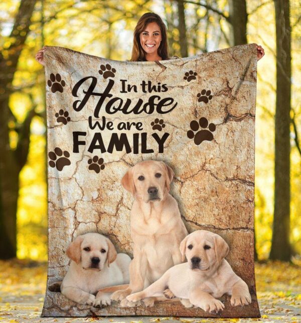 Labrador This House We Are Family Fleece Blanket Sherpa Blanket
