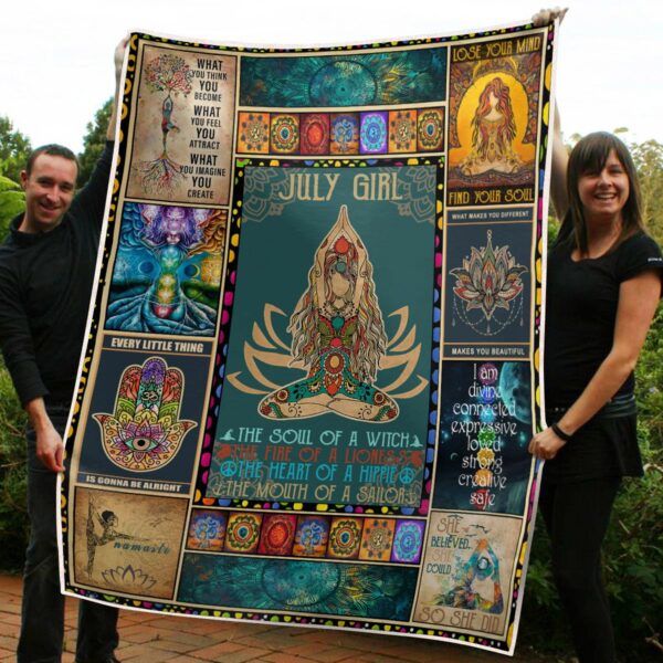 July Girl The Soul Of Mermaid Yoga Namaste Fleece Blanket Sherpa Blanket