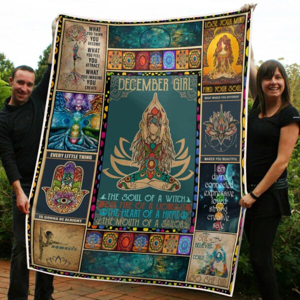 December Girl The Soul Of Mermaid Yoga Namaste Fleece Blanket Sherpa Blanket