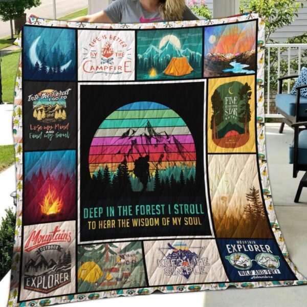 Deep In The Forest I Stroll To Heal The Wisdom Of My Soul For Hiking Climbing Lovers Fleece Fleece Blanket Sherpa Blanket