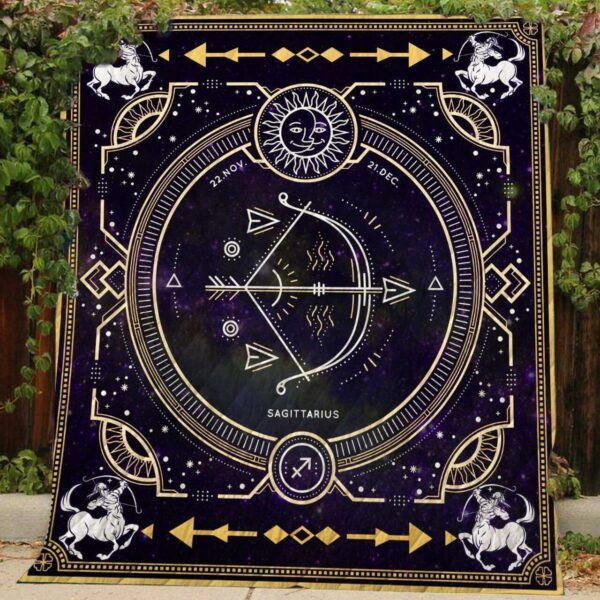 Sagittarius Zodiac Quilt Blanket Fleece Fleece Blanket Sherpa Blanket