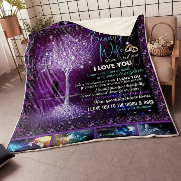 My Beautiful Wife Tree Of Life How Special You Are To Me Gift From Husband Fleece Blanket Sherpa Blanket