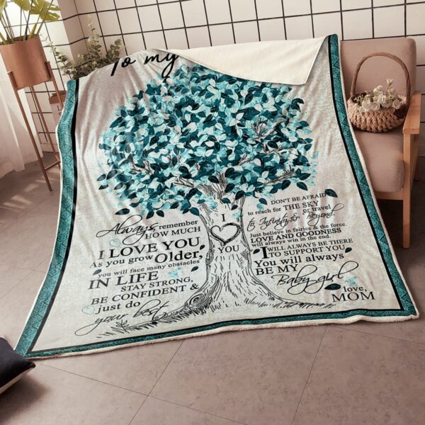 My Daughter Tree Of Life Stay Strong Be Confident Fleece Blanket Sherpa Blanket