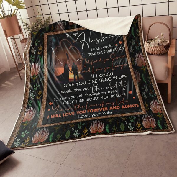 My Husband Protea Flower You Are The Love Of My Life Gift From Wife Fleece Blanket Sherpa Blanket