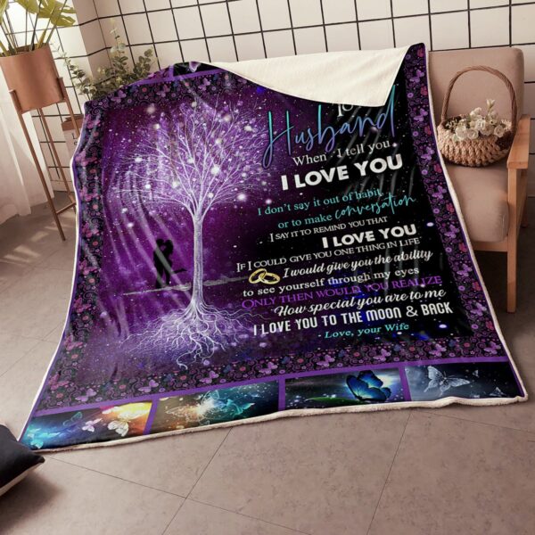 My Husband Tree Of Life How Special You Are To Me Gift From Wife Fleece Blanket Sherpa Blanket