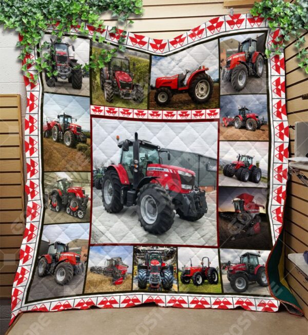 Red Tractor Fleece Blanket - Sherpa Blanket