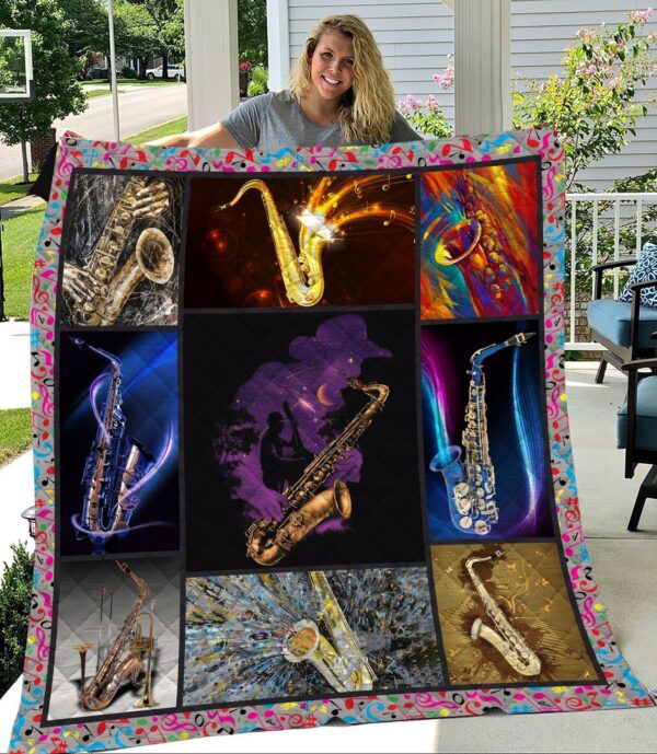 Saxophone Gift Fleece Blanket - Sherpa Blanket