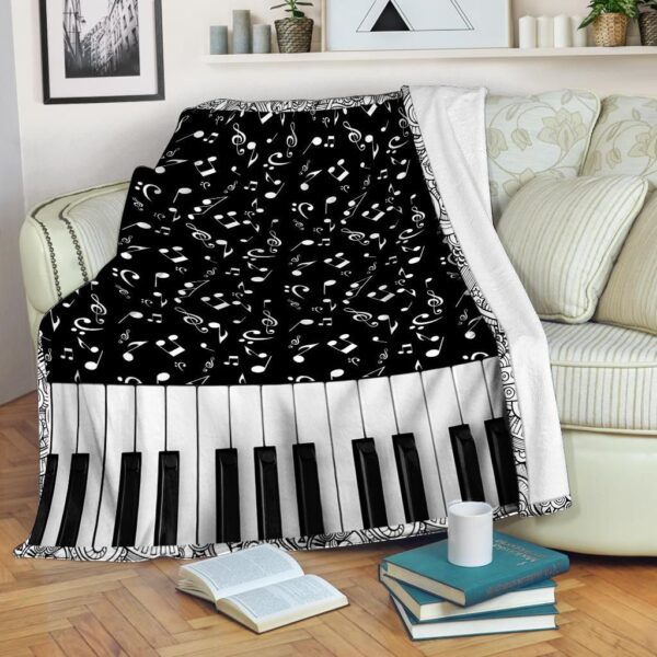 Piano Keyboard Fleece Blanket - Sherpa Blanket