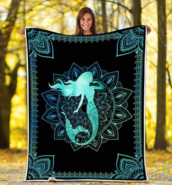 Mermaid Mandala Fleece Blanket - Sherpa Blanket