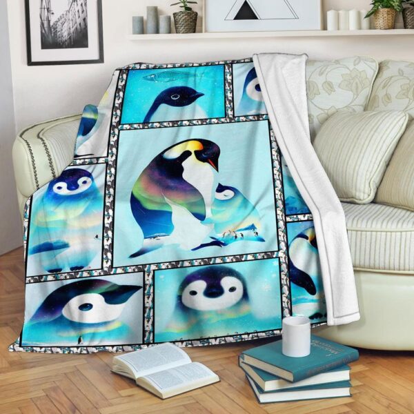 Penguin Family Fleece Blanket - Sherpa Blanket