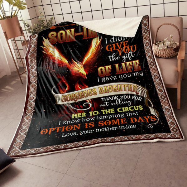 My Son In Law My Gorgeous Daughter Fire Eagle Fleece Blanket Sherpa Blanket