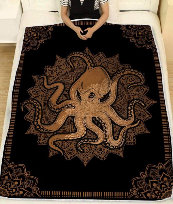 Octopus Mandala Fleece Blanket - Sherpa Blanket