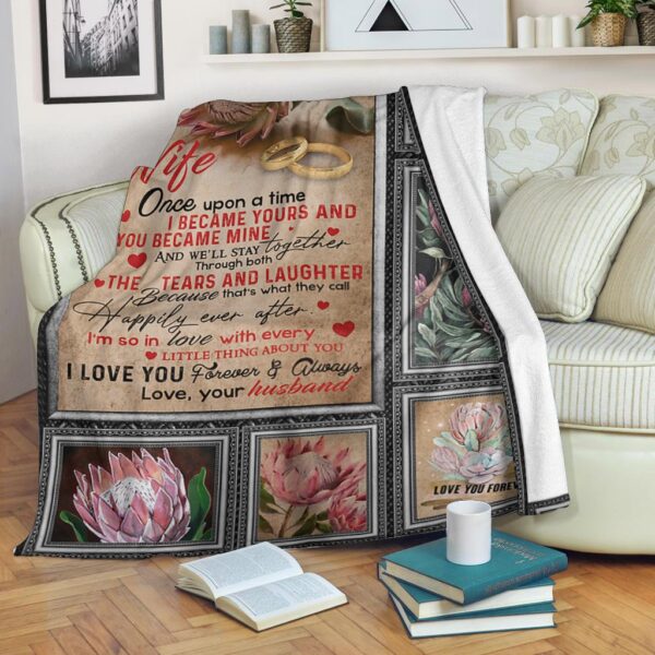 My Wife Protea I Love You Forever And Always Gift From Husband Fleece Blanket Sherpa Blanket