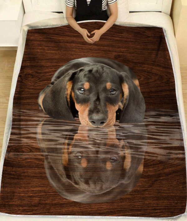 Dreaming Dachshund Fleece Blanket - Sherpa Blanket